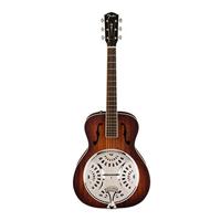 Fender PR-180E Resonator Aged Cognac Burst WN elektrisch-akoestische resonatorgitaar met koffer - thumbnail