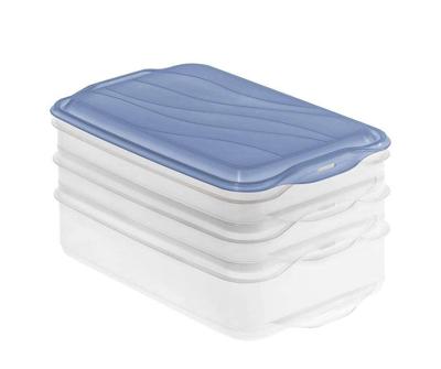 Rotho RONDO Vleeswarendoos 2x0.75L 1x1.35L Horizon Blauw/Transparant