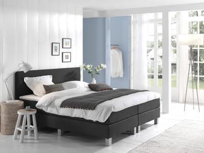Dreamhouse - Falco Comfort Boxspring - Lederlook Zwart - 80 x 210 / zonder montage