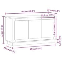 Dressoir 102x35x55 cm bewerkt hout oud houtkleurig - thumbnail