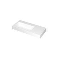 INK Momento Wastafel Polystone Wasbak Links Zonder Kraangat - 1000x450x90 mm - Mat Wit - thumbnail