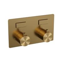 Brauer Gold Edition - 2 weg - Inbouwthermostaat - Drukknoppen - In/afbouwdelen - Goud Geborsteld PVD - thumbnail