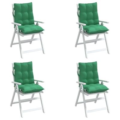 VidaXL Stoelkussens 4 st lage rug oxford stof groen VidaXL Stoelkussens 4 st lage rug oxford stof groen