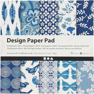 Creativ Company Design papierblok blauw, 50 vellen