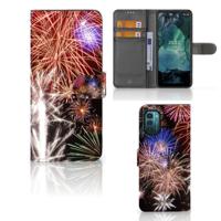Nokia G11 | G21 | Wallet Case | met Pasjes | Vuurwerk - thumbnail