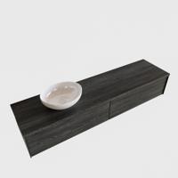 Badkamermeubel BWS Madrid Antraciet 180 cm met Topblad en Keramische Waskom Links (0 kraangaten, 2 lades) - thumbnail