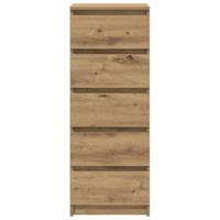 Dressoir met lades 37,5x35x99cm spaanplaat artisanaal eikenhout - thumbnail