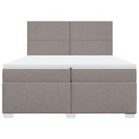 Boxspring met matras stof taupe 200x200 cm - thumbnail