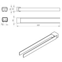 Dubbele Handdoekhouder Sapho Pirenei Draaibaar 35.9 cm Mat Zwart Sapho - thumbnail