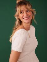 ENVIE DE FRAISE zwangerschapsshirt met lage ruguitsnijding en ajoursteek ecru - thumbnail