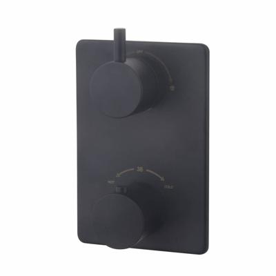 Douchekraan Amon Round Thermostatisch Afbouwdeel 2-Weg Zwart Aqua Splash Douchekraan Amon Round Thermostatisch Afbouwdeel 2-Weg Zwart Aqua Splash