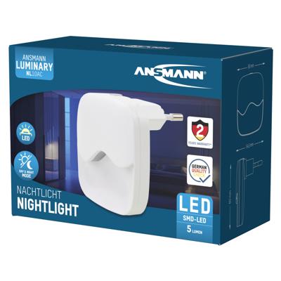 Ansmann NL10AC 1600-0406 Nachtlamp, Wandlamp Koepelvormig LED Warmwit Wit Ansmann NL10AC 1600-0406 Nachtlamp, Wandlamp Koepelvormig LED Warmwit Wit