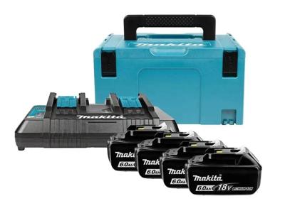 Makita Accu Starterset 18V DC18RD 4xBL1860B - 198091-4 Makita Accu Starterset 18V DC18RD 4xBL1860B - 198091-4