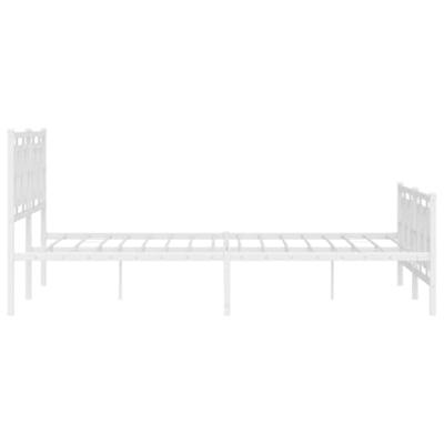 Bedframe met hoofd- en voeteneinde metaal wit 150x200 cm - thumbnail