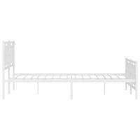 Bedframe met hoofd- en voeteneinde metaal wit 150x200 cm - thumbnail