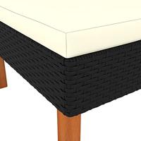 Hoekbanken 2 st poly rattan en massief eucalyptushout - thumbnail