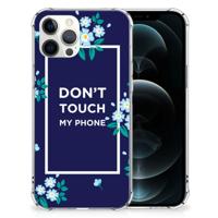 iPhone 12 Pro Max Anti Shock Case Flowers Blue DTMP - thumbnail