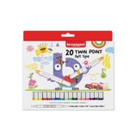 Bruynzeel Kids viltstiften Twin Point, set van 20 stuks in geassorteerde kleuren - thumbnail