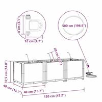 Tuin Bloempot 3 pcs Bruin Staal - thumbnail