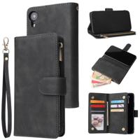 Voor iPhone XR multifunctionele retro Frosted horizontale Flip lederen draagtas met kaartsleuf & houder & rits portemonnee & foto frame & Lanyard (zwa - thumbnail