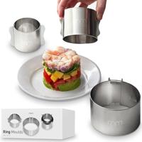 Adjustable Ring Moulds - Verstelbare RVS Kookringen - set van 3 - thumbnail