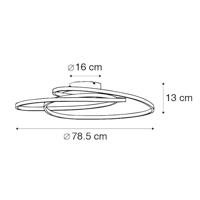 QAZQA Plafondlamp goud 78 cm incl. LED 3 staps dimbaar - Rowin - thumbnail
