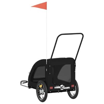VidaXL Hondenfietstrailer oxford stof en ijzer zwart VidaXL Hondenfietstrailer oxford stof en ijzer zwart