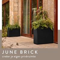 Elho June Brick Divider 80 - Zwart - L 79 x B 29 x H 59 cm - Binnen en Buiten - 100% gerecycled - thumbnail