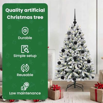VidaXL Kunstkerstboom met 150 led groen en wit 120 cm pvc en metaal