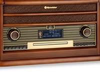 Roadstar HIF-1996D+BT platenspeler van hout, 33,45,78 omw/min, Dab+, FM, 40 W, CD, CD-R, CD-RW, snelle toevoer, programma, willekeurig, herhaling - thumbnail