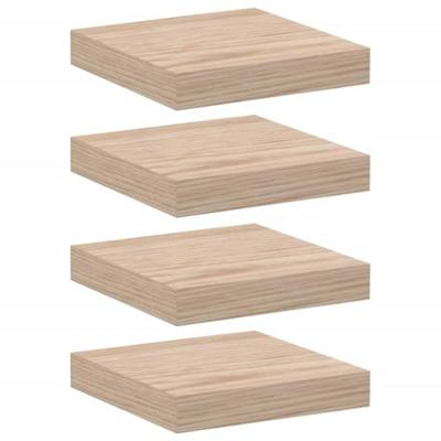 Wandschappen 4 st 23x23,5x4 cm bewerkt hout - thumbnail