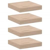 Wandschappen 4 st 23x23,5x4 cm bewerkt hout - thumbnail