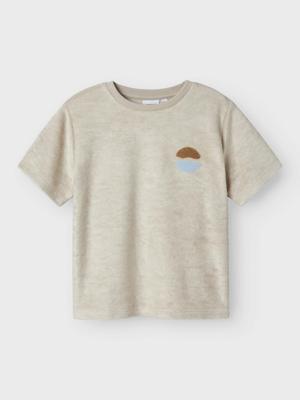 Name it zomer t-shirt S/S jongens - taupe - Nkmhannibal