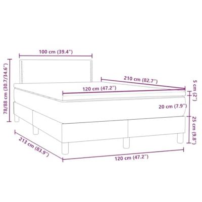 Boxspring met matras en LED fluweel donkergrijs 120x210 cm