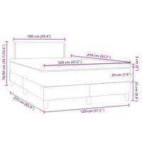 Boxspring met matras en LED fluweel donkergrijs 120x210 cm - thumbnail