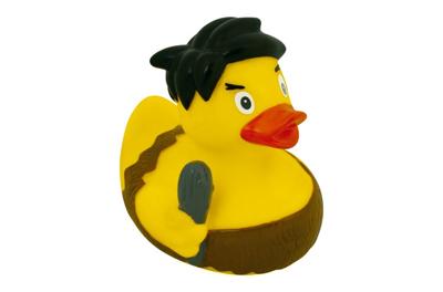 Waterworld Badeend Oerjongen rubber geel 8 cm