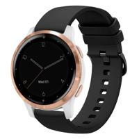 By Qubix - Compatible met Garmin Venu 3s / Vivoactive 4s / Venu 2s / Vivomove 3s / Forerunner 255s - Soft siliconen bandje - Zwart - Compatible Garmin bandje - thumbnail
