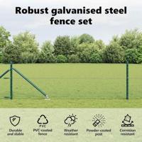 VidaXL Afrasteringspaal groen 10 x 0,6 m (13 mm gaas) staal en pvc - thumbnail