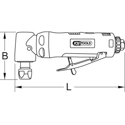 KS Tools 515.5420 Haakse slijper met perslucht, 18.000 omw/min.