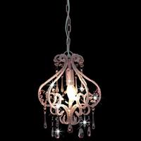 VidaXL Plafondlamp met kralen rond e14 roze - thumbnail
