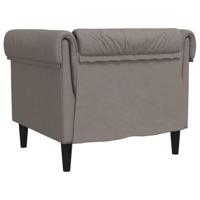 Fauteuil Chesterfield-stijl stof taupe - thumbnail