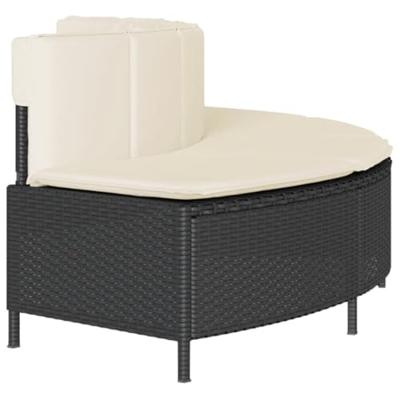VidaXL Hottub-bankjes met kussens 2 st poly rattan zwart VidaXL Hottub-bankjes met kussens 2 st poly rattan zwart