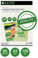 Leitz Eva lamineerhoes ft A5, 160 micron (2 x 80 micron), pak van 100 stuks - thumbnail