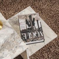 Hoofdtafel Harmony Wit Grijs 80 x 40 x 40 cm Marmer - thumbnail