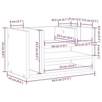VidaXL Bureau organizer zwart eiken 44,5 x 24 x 25 cm bewerkt hout - thumbnail