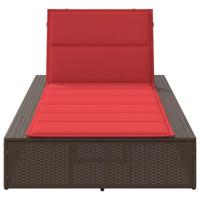 Ligbed met zwevend kussen poly rattan bruin - thumbnail