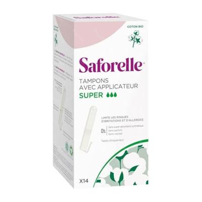 Saforelle Coton Protect Tampons Inbrengh. Super 14