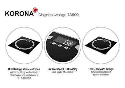 Korona DENISE Analyse-personenweegschaal Weegbereik (max.): 180 kg Zwart
