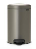 Brabantia NewIcon Pedaalemmer Metaal Platinum 12 Liter - thumbnail