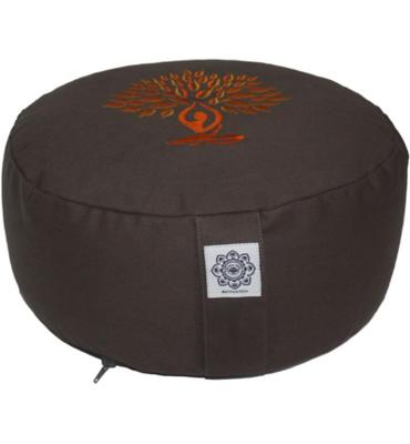 Green Tree Meditatiekussen grijs/oranje (1 st)